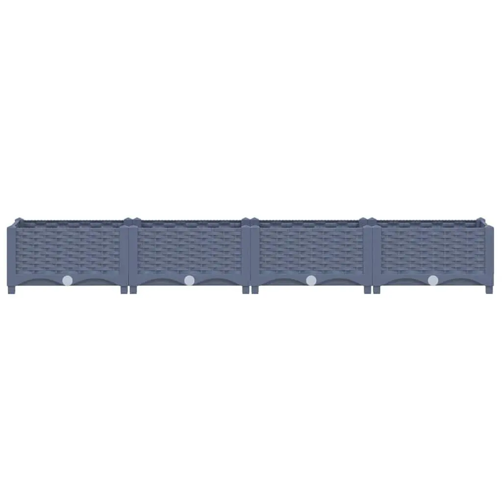 Raised Garden Bed Planter Box Outdoor Use Grey 160 x 40 x 23 cm