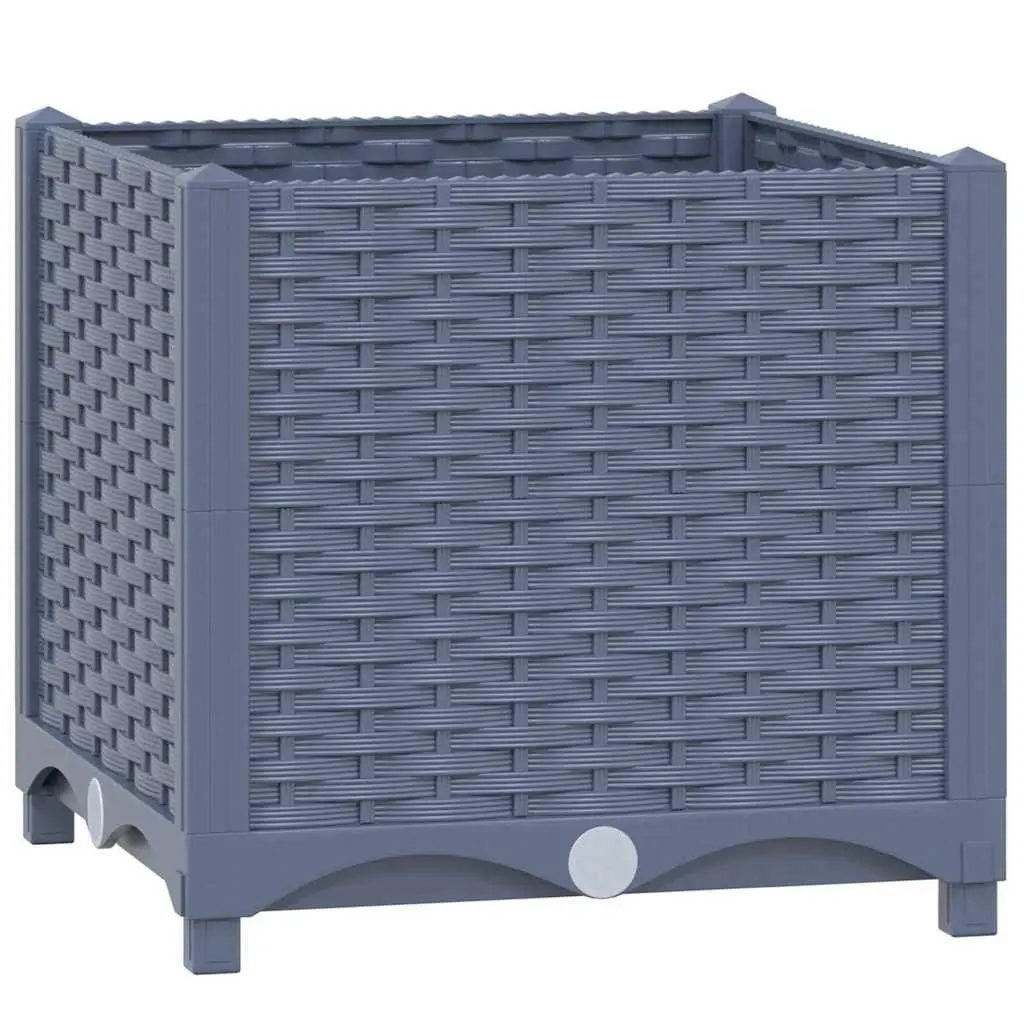 Raised Garden Bed Planter Outdoor 40x40x38cm Polypropylene Grey