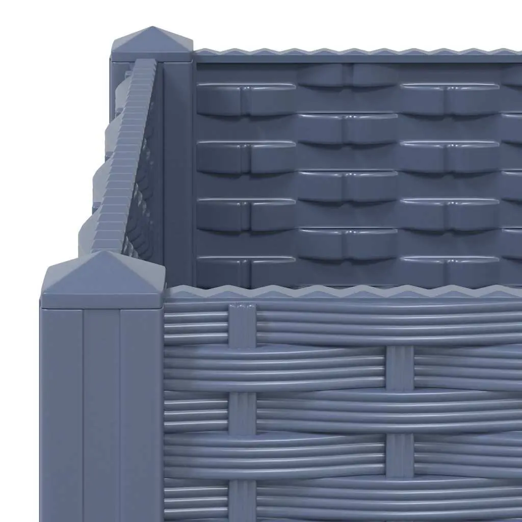 Raised Garden Bed Planter Outdoor 40x40x38cm Polypropylene Grey
