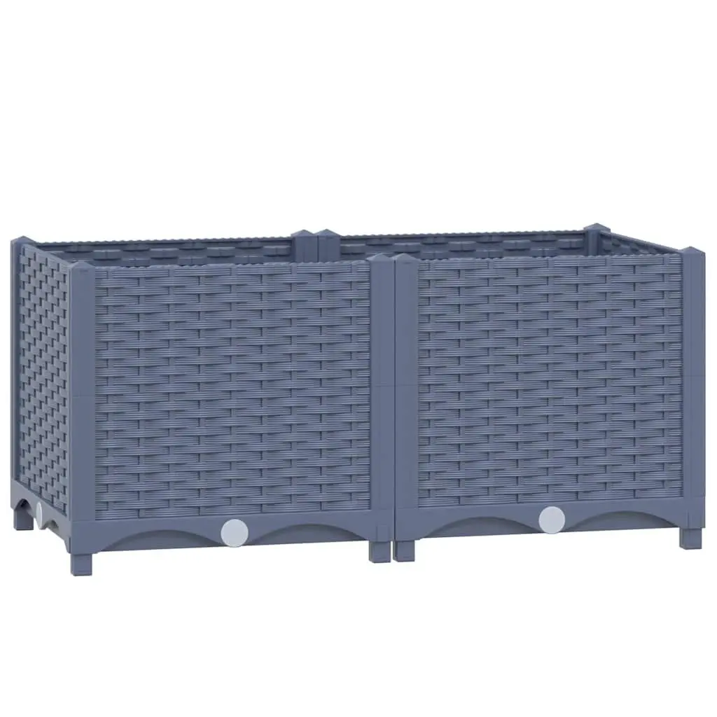 Raised Garden Bed Planter Outdoor 80x40x38cm Polypropylene Grey