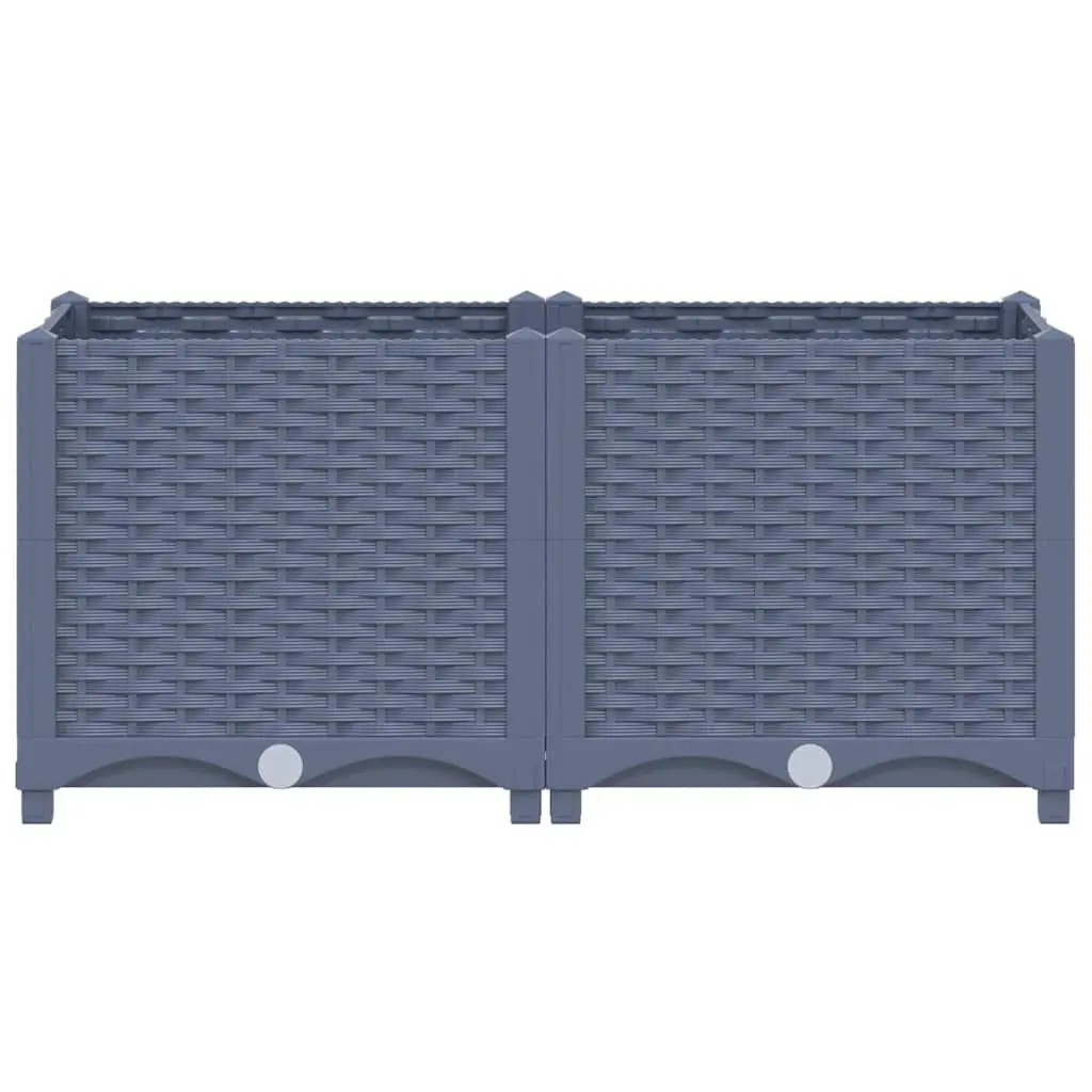 Raised Garden Bed Planter Outdoor 80x40x38cm Polypropylene Grey