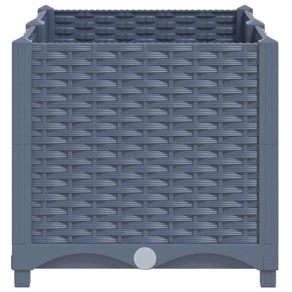Raised Garden Bed Planter Outdoor 80x40x38cm Polypropylene Grey
