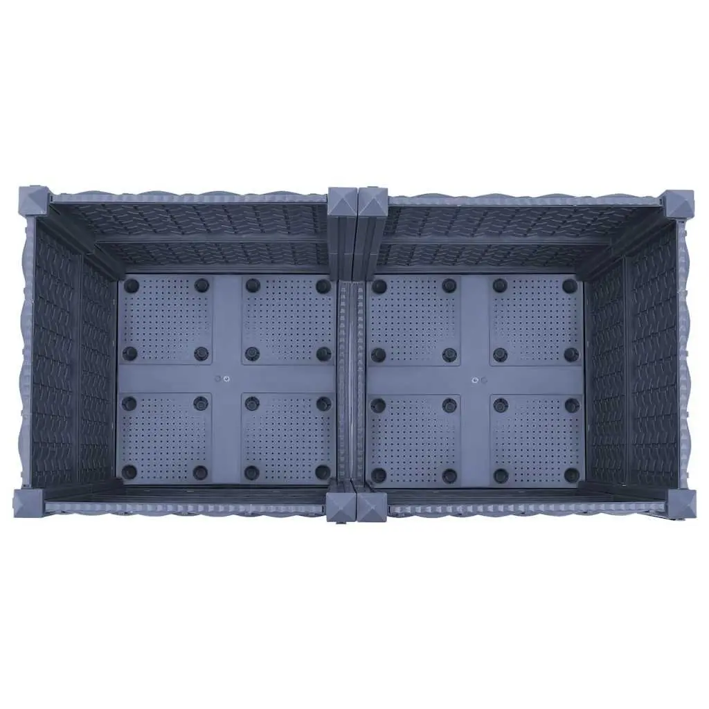 Raised Garden Bed Planter Outdoor 80x40x38cm Polypropylene Grey