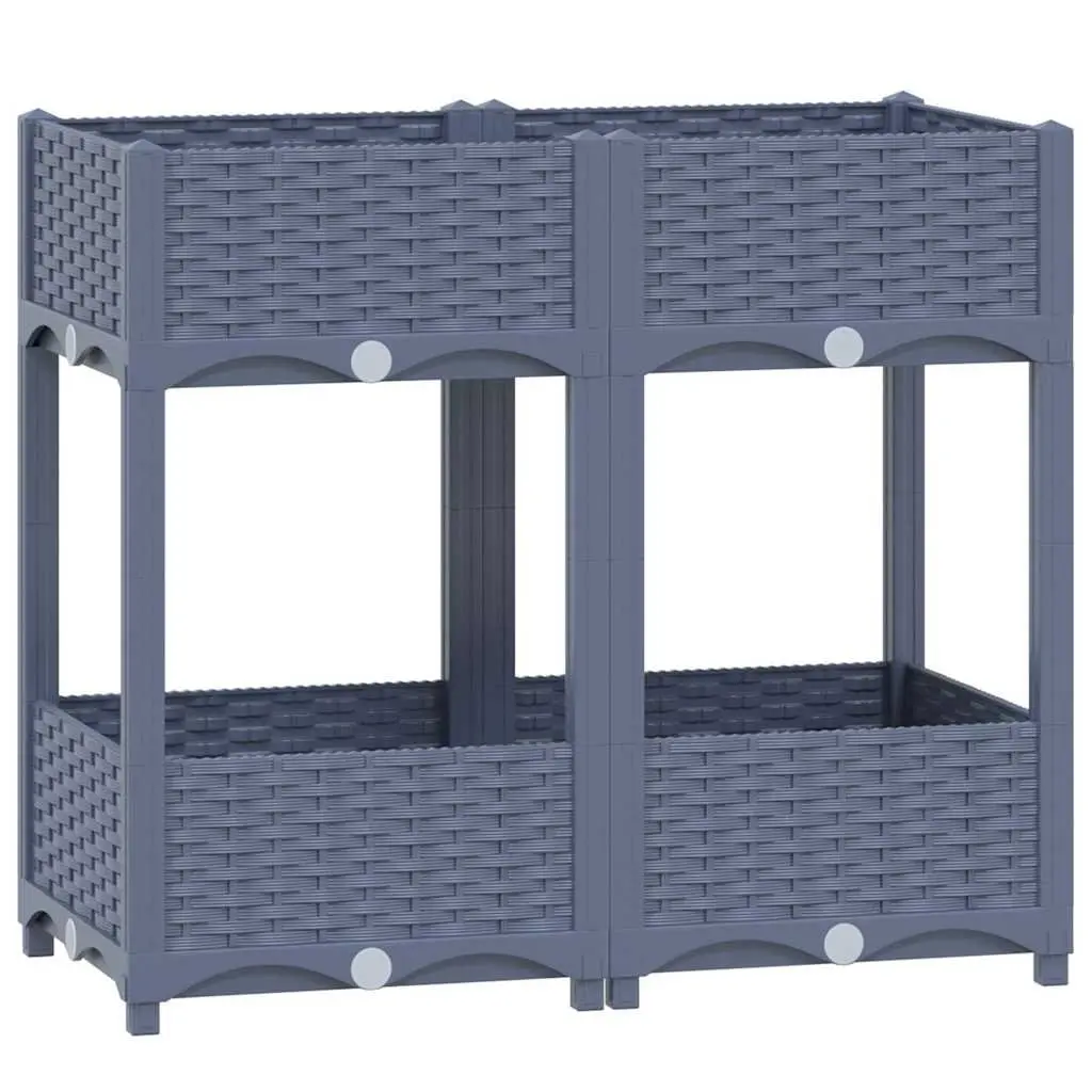 Raised Garden Bed Planter for Outdoor Patio Balcony 80L x 40W x 71H cm Grey