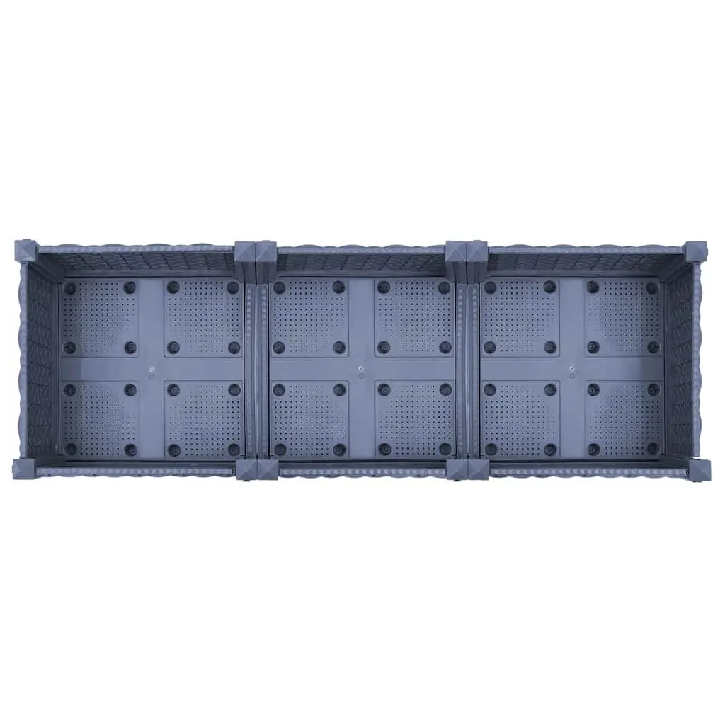 Raised Garden Bed Planter Outdoor 120x40x71cm Two Shelf Grey