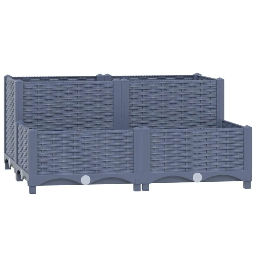 Grey Raised Garden Bed Planter 80x80x38cm