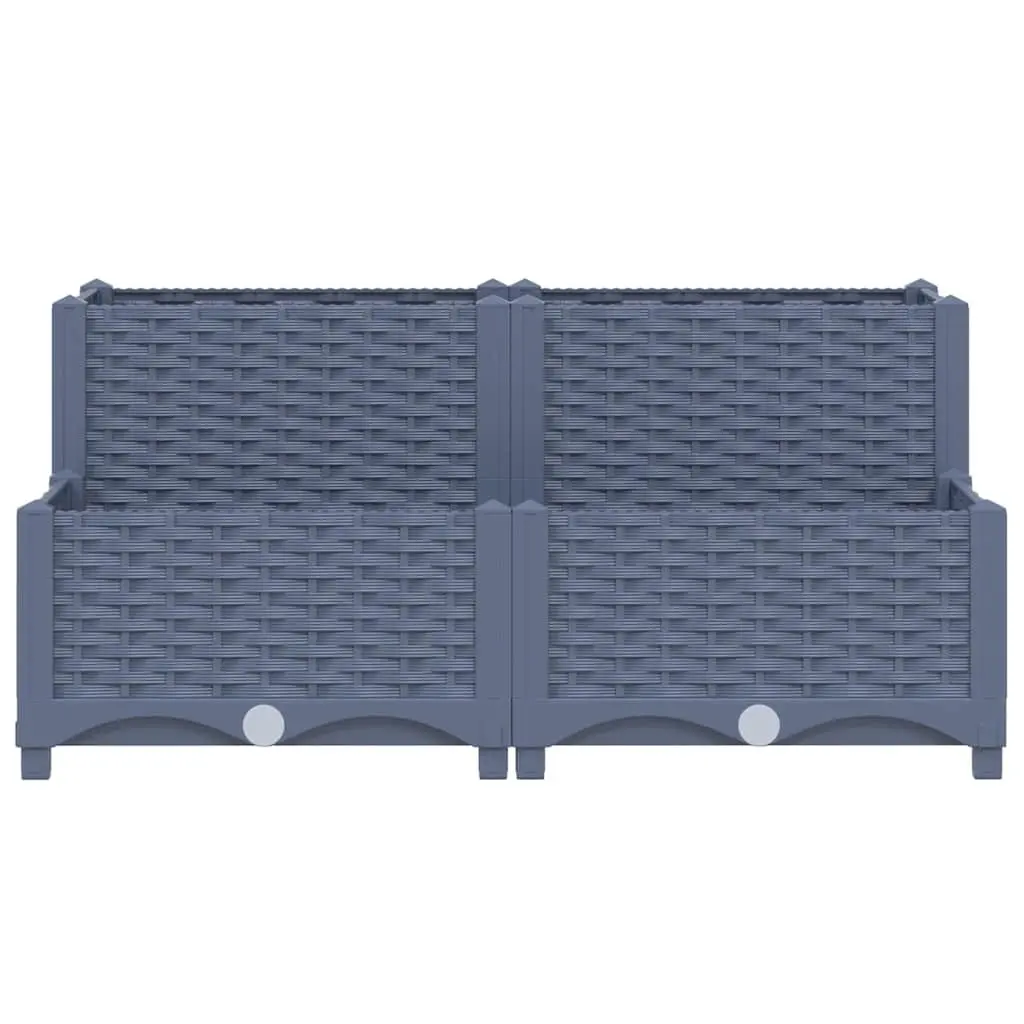 Grey Raised Garden Bed Planter 80x80x38cm