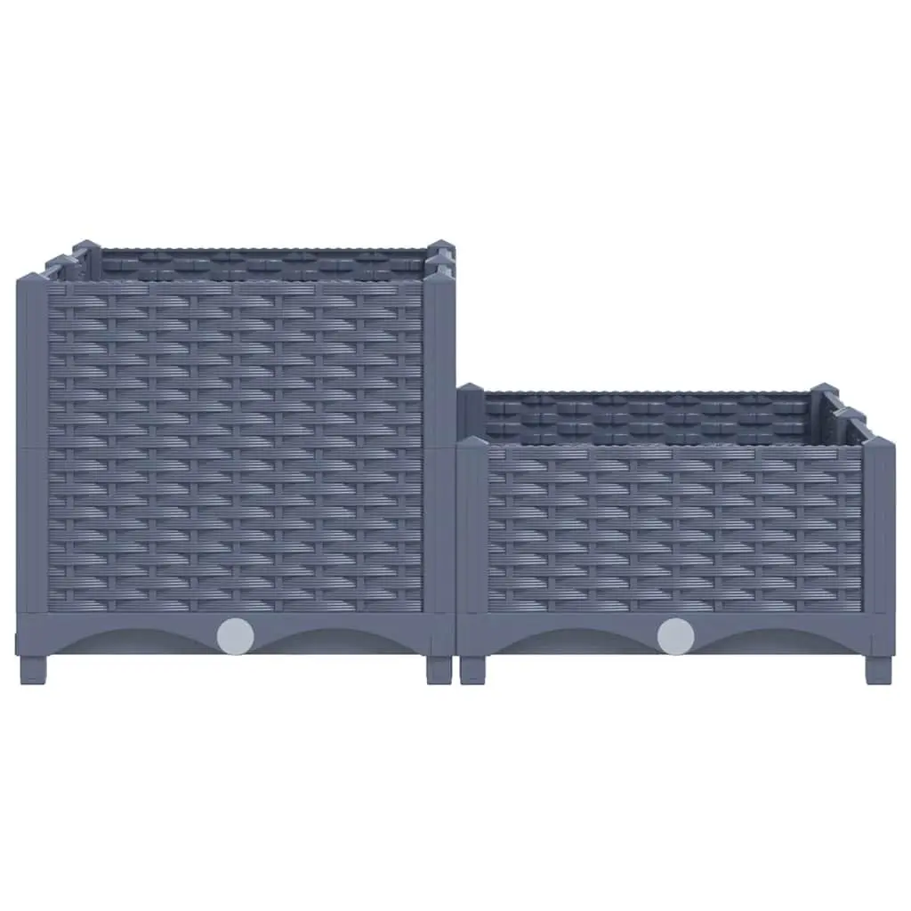 Grey Raised Garden Bed Planter 80x80x38cm