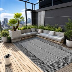 Outdoor Carpet: Grey, 190x290 cm, Made of Durable PP