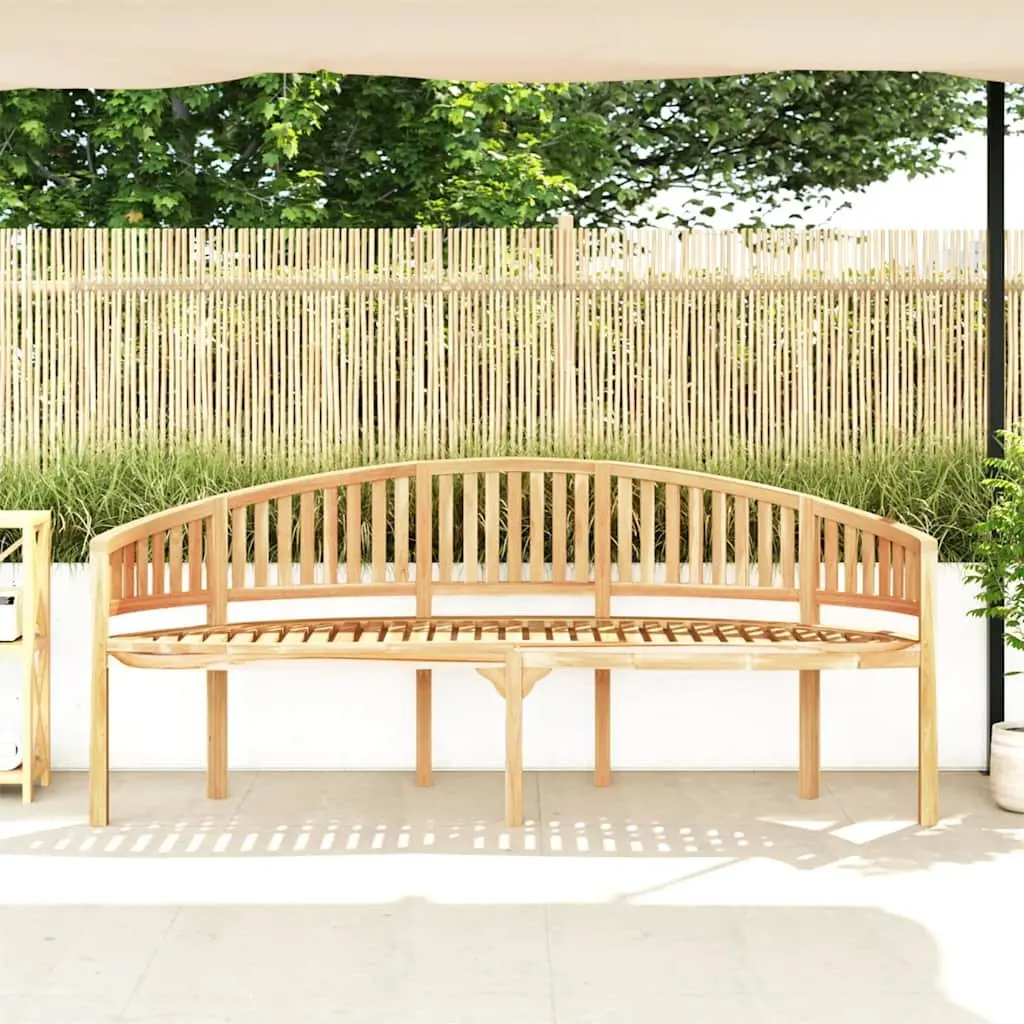 Banana Bench 200cm Outdoor Garden Seating Curved Wooden Patio Furniture Brown