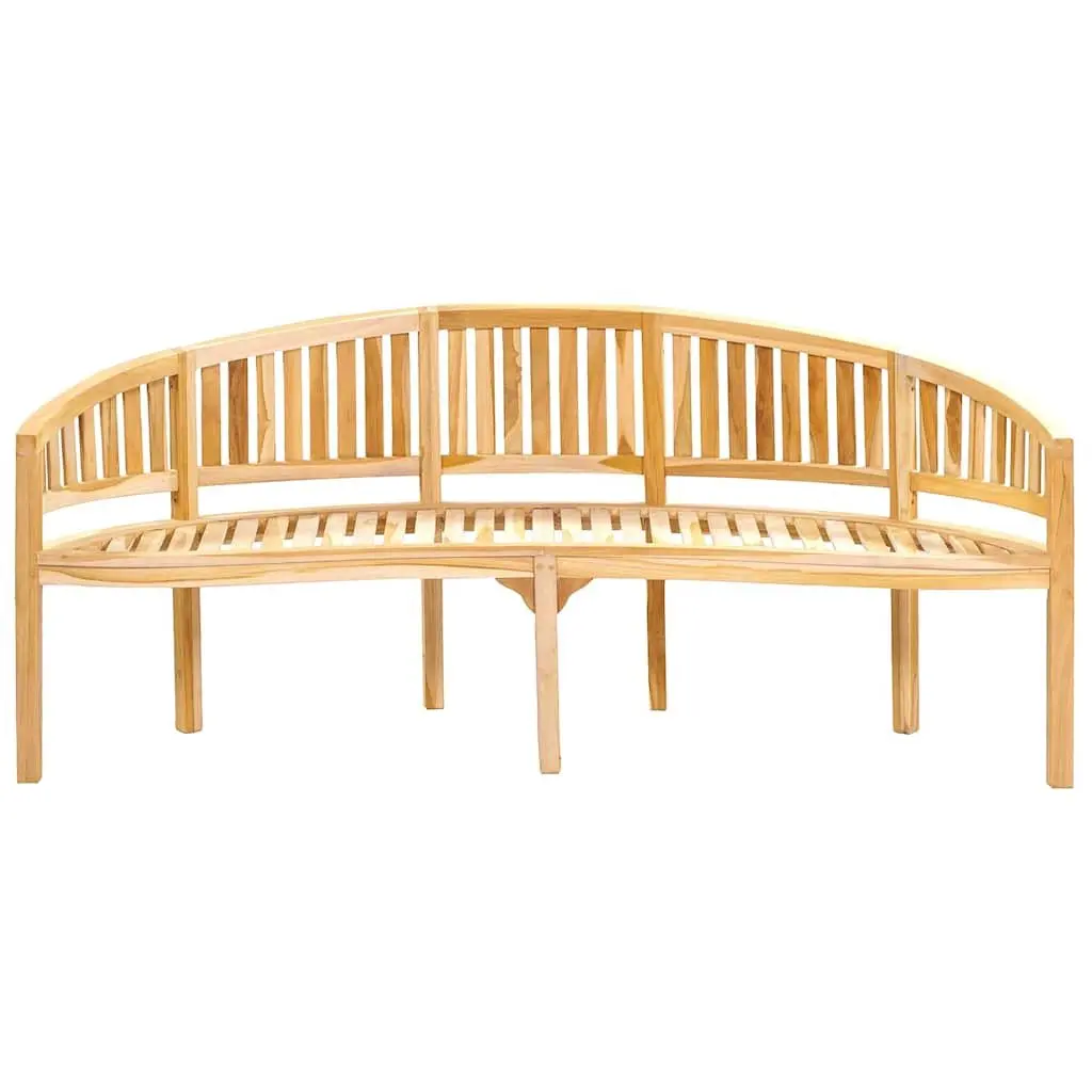 Banana Bench 200cm Outdoor Garden Seating Curved Wooden Patio Furniture Brown