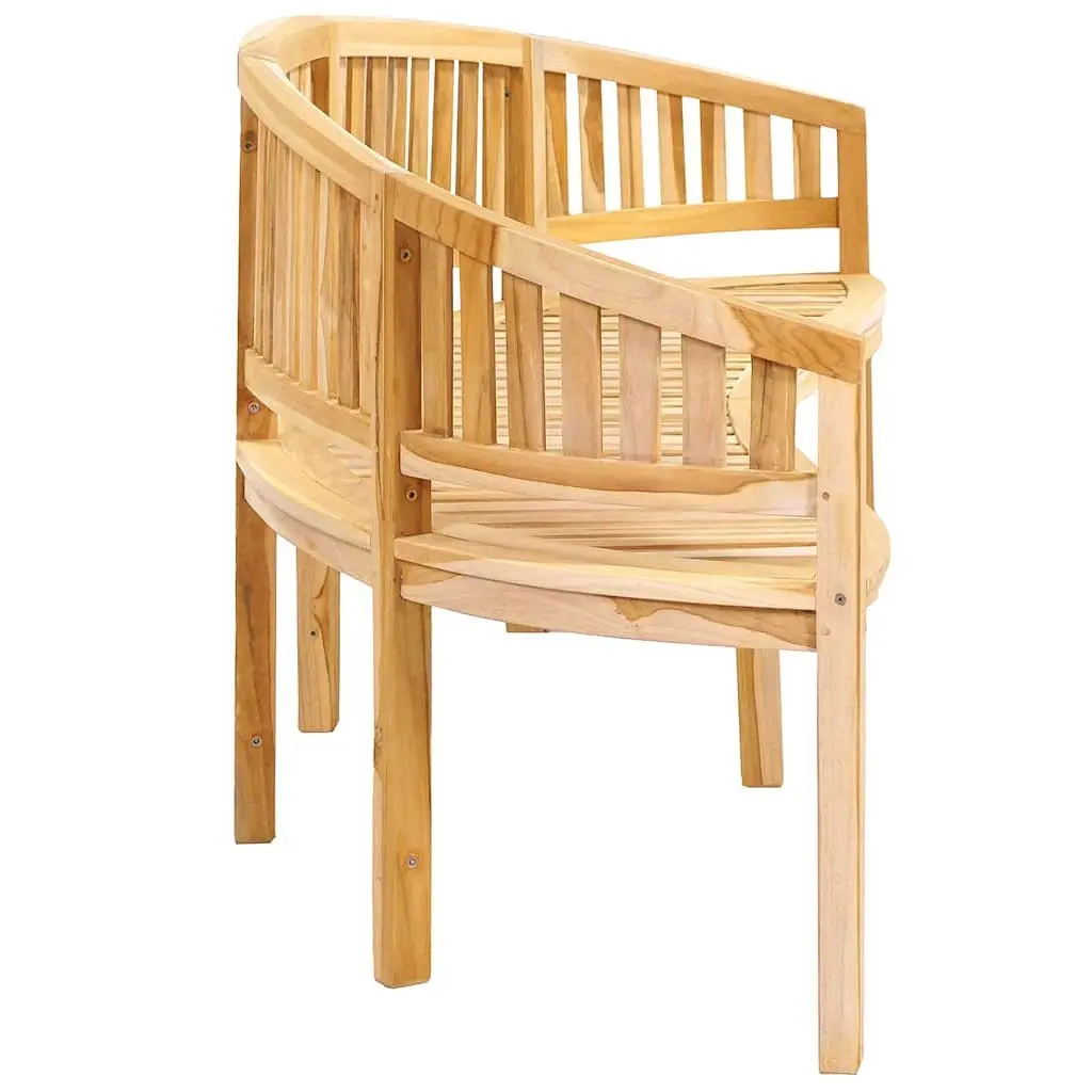 Banana Bench 200cm Outdoor Garden Seating Curved Wooden Patio Furniture Brown