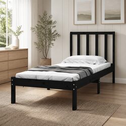 Specifications of Black Bed Frame 90x190 cm in Solid Pine