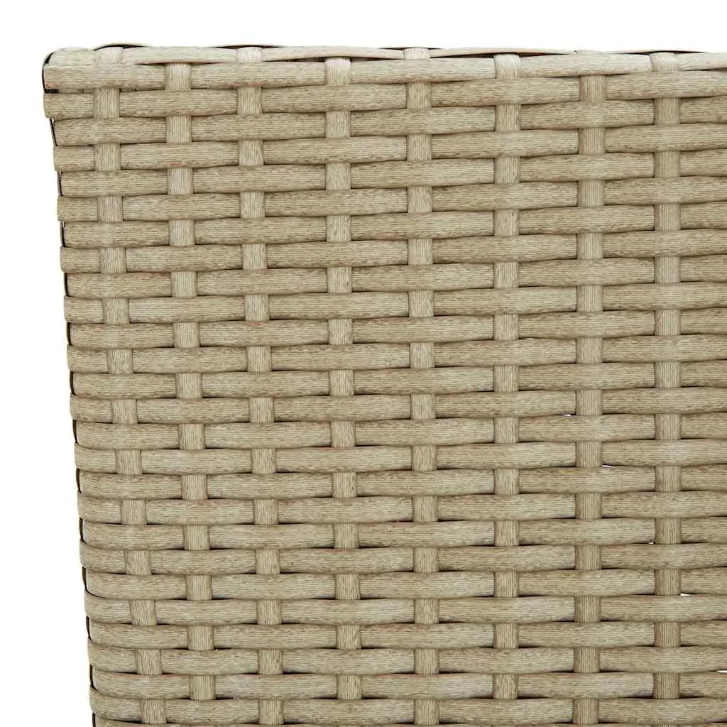 Outdoor Dining Chairs Garden Patio 2 Piece Beige Poly Rattan with Cushion