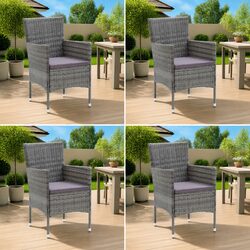 Grey Outdoor Dining Chairs Set of 4 - Specifications Inside