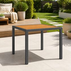 Outdoor Garden Table Dimensions: 90x90x75cm, Black