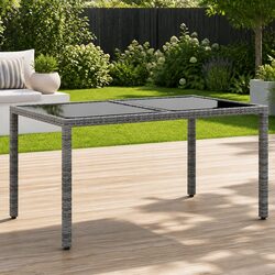 Garden Table Specifications: 150x90x75 cm Grey Rattan