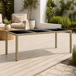 Dimensions of 190x90x75cm Outdoor Garden Table in Beige