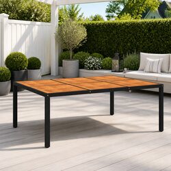 Outdoor Table Dimensions 200x150cm Acacia Wood Black