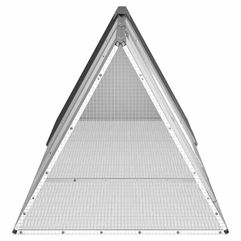 Rabbit Cage Hutch Outdoor Small Animal Enclosure Anthracite Galvanised Steel 302.5 x 80.5 x 71 cm