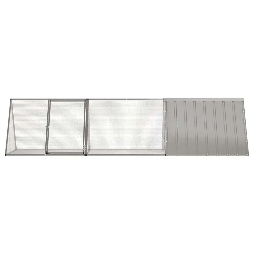 Rabbit Cage Grey 302.5x80.5x71cm Galvanised Steel