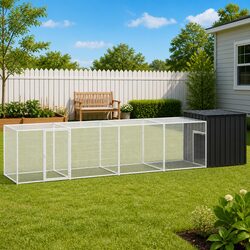Specs of the Chicken Cage: Galvanised Steel 500x91x100 cm