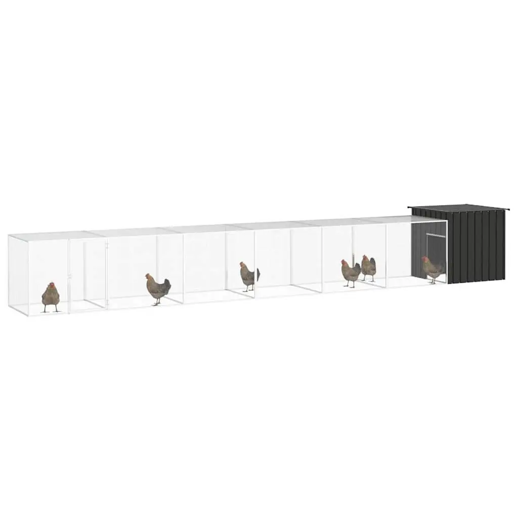 Anthracite Galvanised Steel Chicken Cage