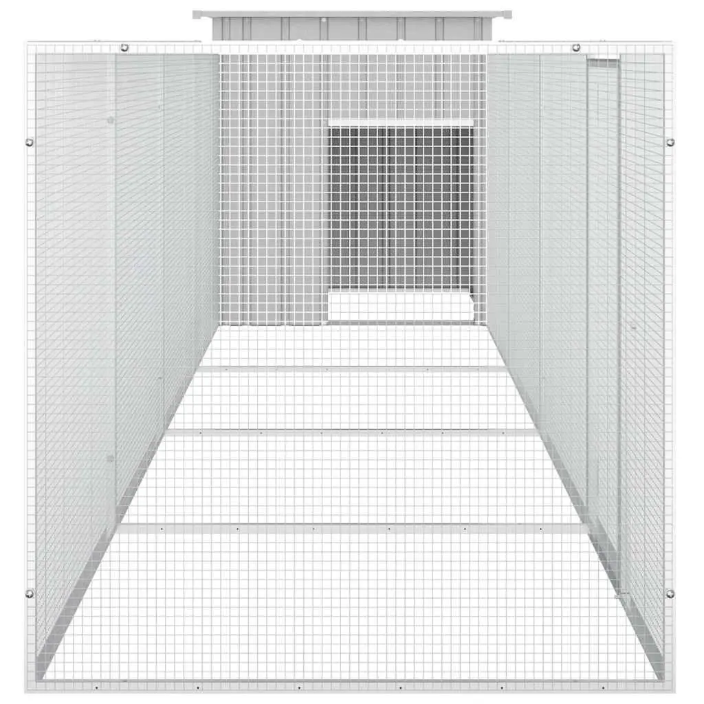 Chicken Cage Grey Galvanised Steel Run Coop Small Animal Habitat Outdoor