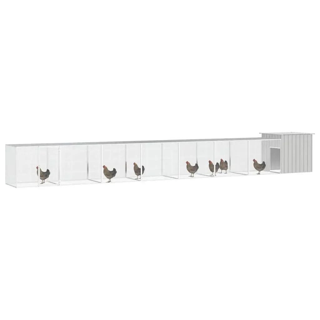 Chicken Cage for Backyard Poultry 800x91x100cm Galvanised Steel Coop Run Pen