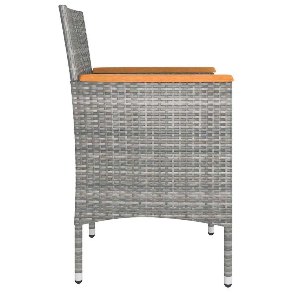 4 Piece Garden Chair and Stool Set Outdoor Patio Furniture Grey