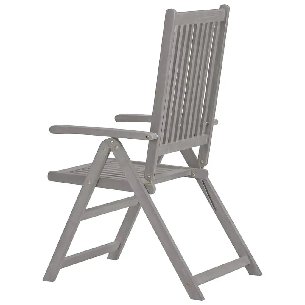 Outdoor Reclining Chairs Set 3 Piece Garden Seating Adjustable Backrest Grey