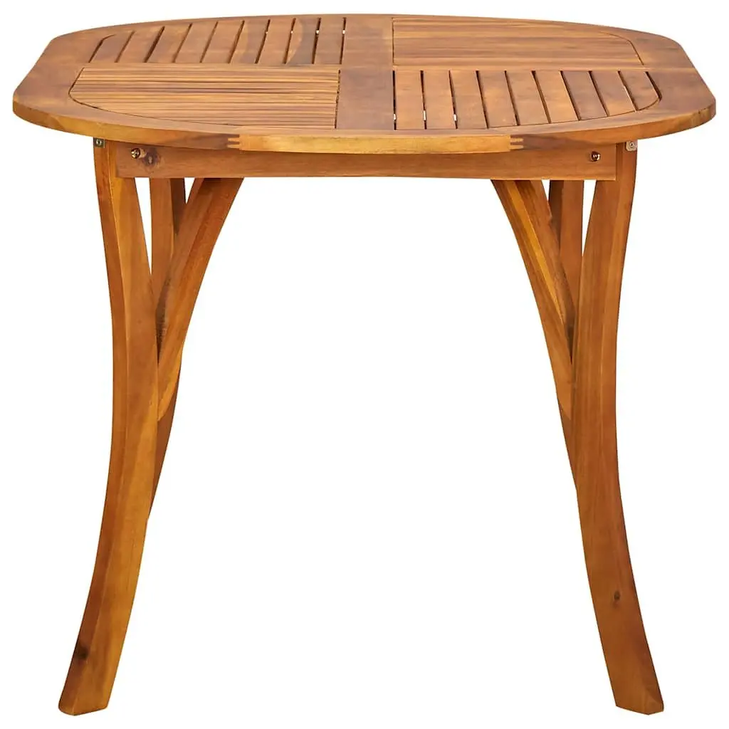 Solid Acacia Wood Garden Dining Table 150x90x75cm