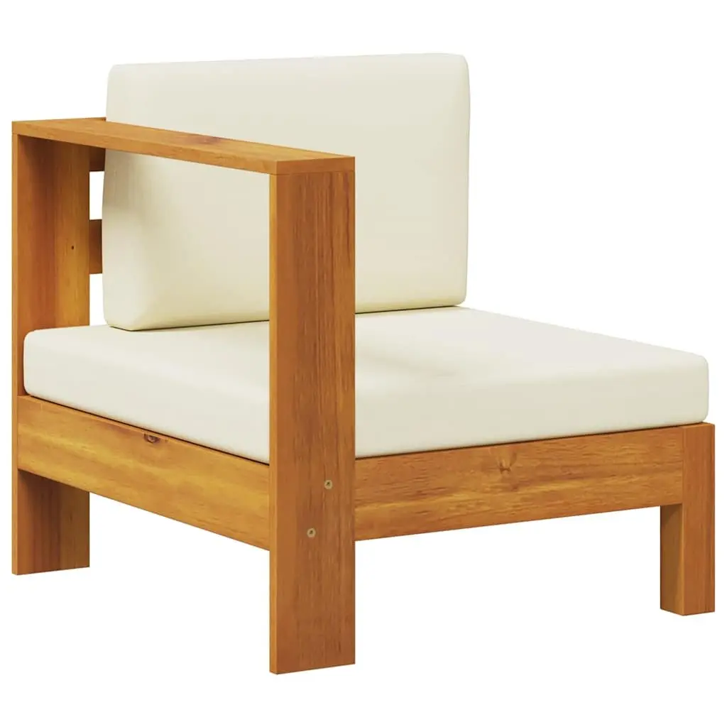White Outdoor Middle Sofa with Armrest