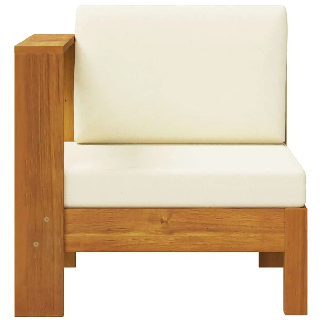 White Outdoor Middle Sofa with Armrest