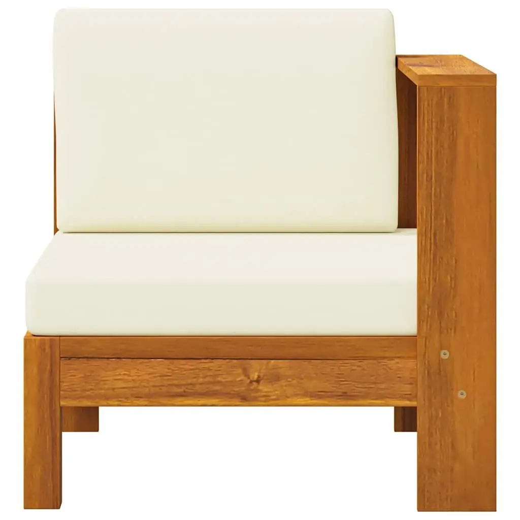 Outdoor Middle Sofa Section with Armrest Cream Garden Lounge Seating Unit