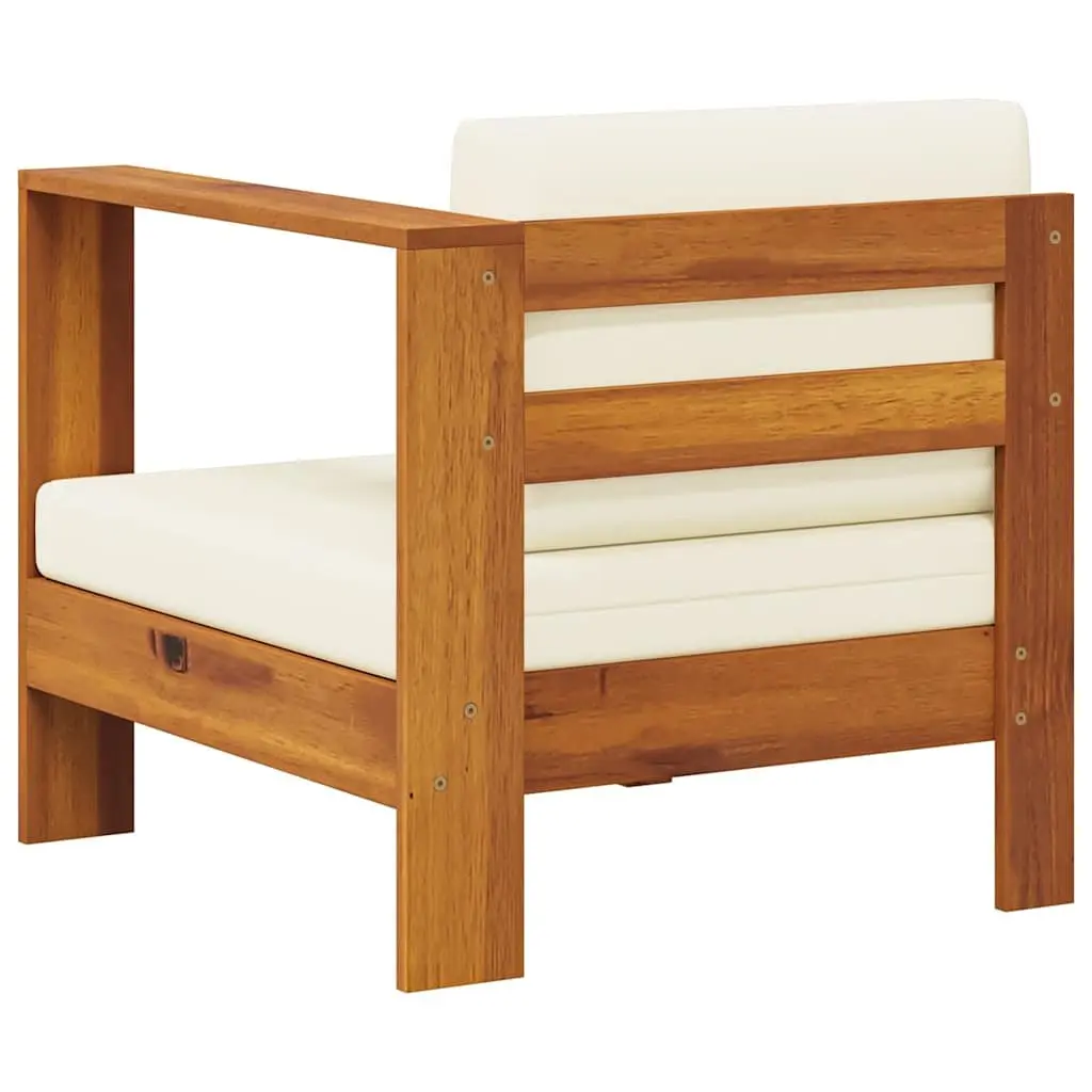 Outdoor Middle Sofa Section with Armrest Cream Garden Lounge Seating Unit