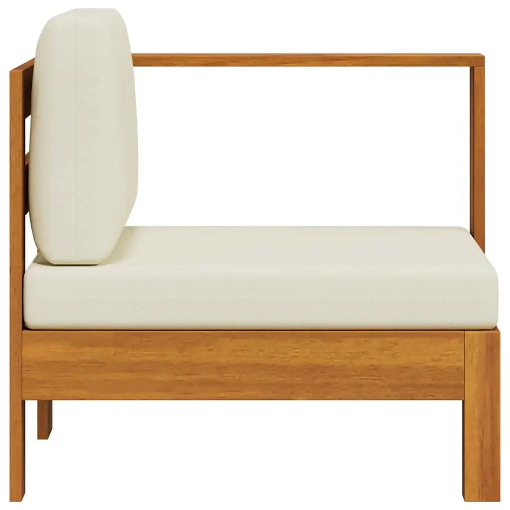 Outdoor Middle Sofa Section with Armrest Cream Garden Lounge Seating Unit