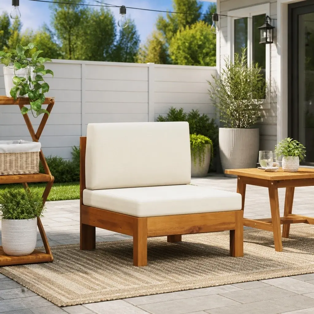 Solid Acacia Wood Middle Sofa Section