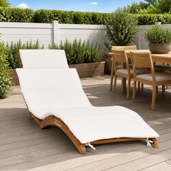 Folding Wooden Sun Lounger with Dimensions & Features