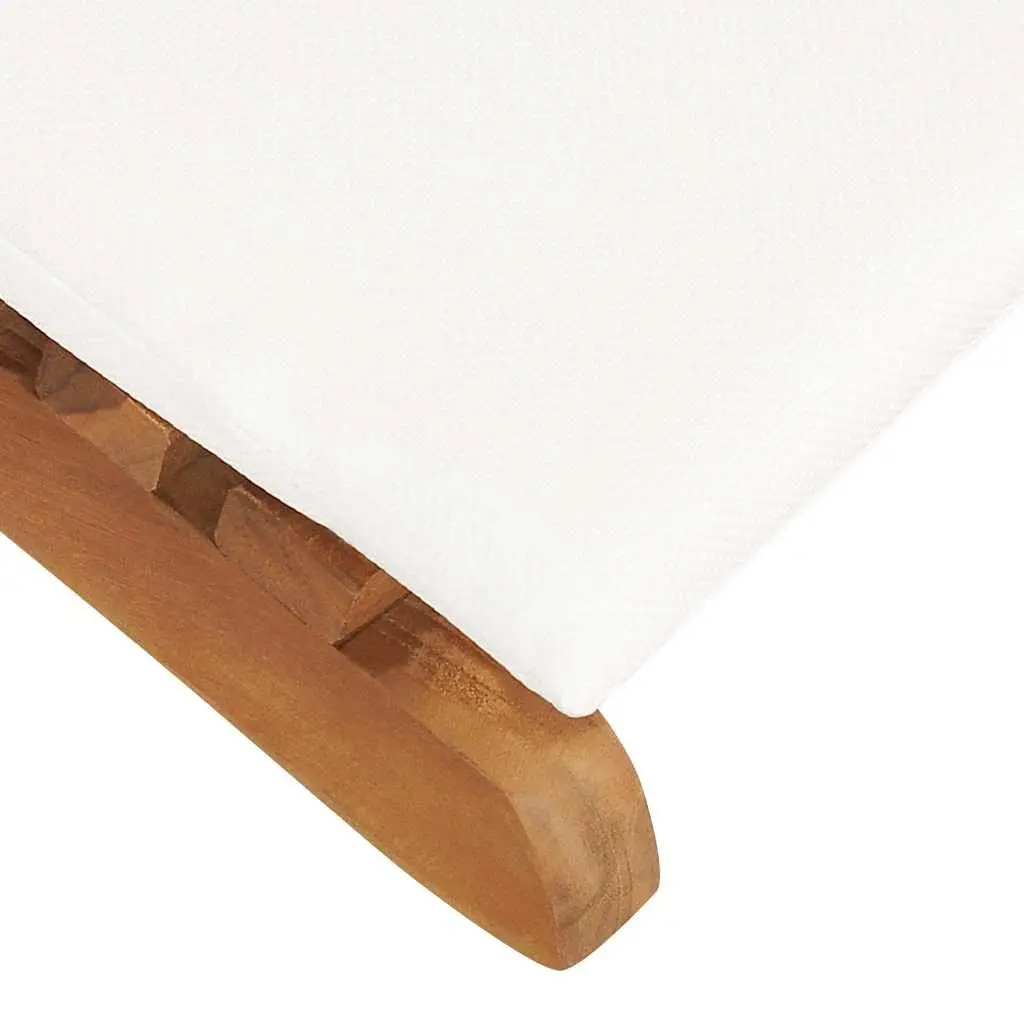 Wooden Sun Lounger Outdoor Garden Folding Lounger with Cream Cushion