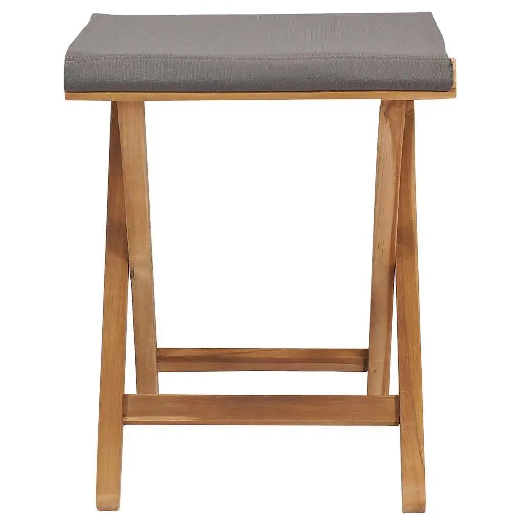 Folding Chairs 2 pcs Solid Wood and Fabric Seat Outdoor Garden Patio Seating