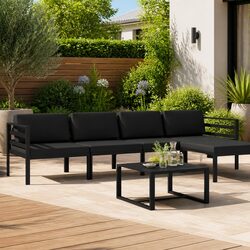 5-Piece Modular Garden Lounge Set, Anthracite