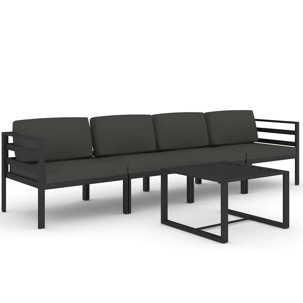 5-Piece Modular Garden Lounge Set, Anthracite