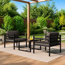 3 Piece Garden Lounge Set Modular Patio Furniture Outdoor Seating with Cushions