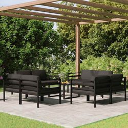 9-Piece Aluminium Garden Lounge Set with Cushions