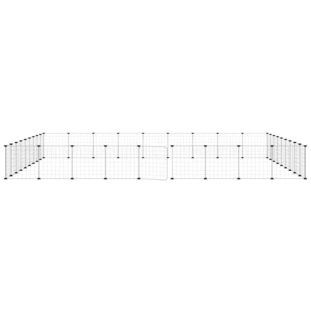 36-Panel Pet Cage with Door Black 35x35 cm Modular Small Animal Habitat