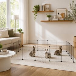 20-Panel Black Pet Cage Dimensions 35x35 cm Steel Structure