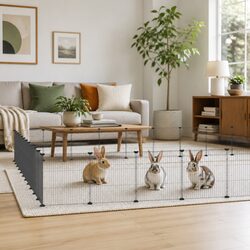 44-Panel Pet Cage Specifications: Black Modular Design