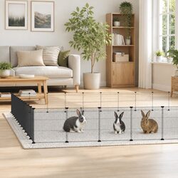 Pet Cage Specifications: 52 Panels, 35x35 cm Black