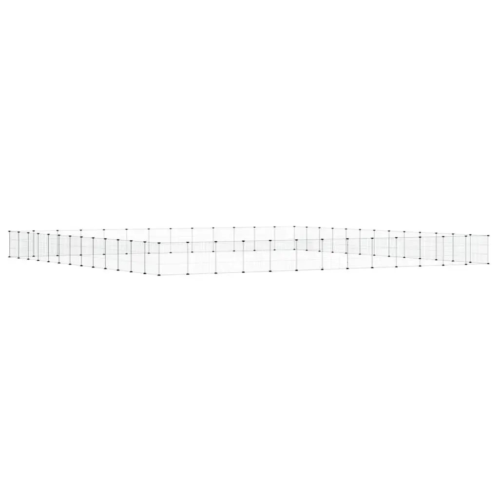 52-Panel Pet Cage with Door Black 35x35 cm Modular Small Animal Habitat